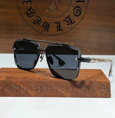 Gafas de sol Chrome Hearts CH8239 negras lentes grises unisex 62-12-149 Foto 1 de 4