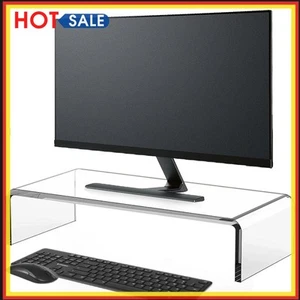 Acrylic Monitor Stand Clear Computer Monitor Stand Desk for Home Office - Afbeelding 1 van 11