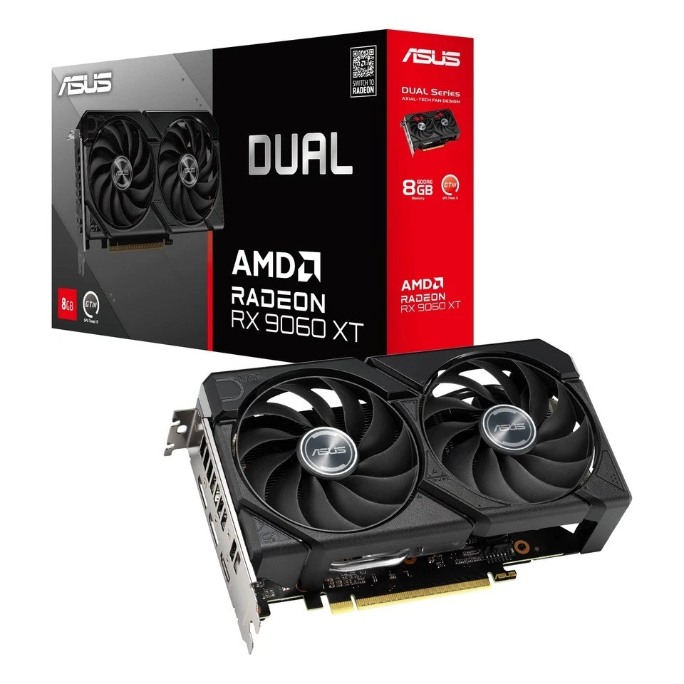 ASUS Dual Radeon RX 9060 XT 8GB GDDR6 HDMI/2*DisplayPort PCi Ex 5.0 16x - Immagine 1 di 1