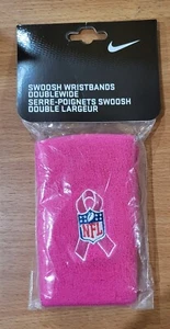 Nike Swoosh NFL Breast Cancer Awareness Pink Doublewide Wristbands - Picture 1 of 7
