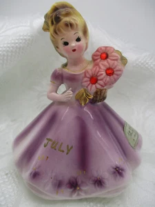 DE COLECCIÓN JOSEF ORIGINAL JULIO CUMPLEAÑOS NIÑA FIGURA RUBÍ OJOS NEGROS 2 ETIQUETAS - Imagen 1 de 7