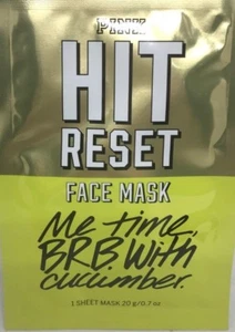 VICTORIA'S SECRET PINK HIT RESET FACE MASK 1 SHEET ME TIME BRB WITH CUCUMBER - Picture 1 of 2