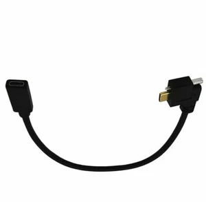 USB-C Panel Mount Extension Cable 10Gbps | Left/Right Angle Male to Female 0.3m - Picture 1 of 10