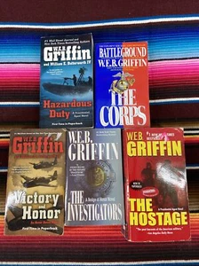 WEB Griffin PB 5 Book Lot Hazardous Duty The Corps Victory Honor Investigators + - Foto 1 di 15