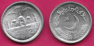 PAKISTAN 2 RUPEES 2021 UNC BAADSHAHI MOSQUE IN LAHORE,PAKISTA,STAR AN CRESCENT,L - Picture 1 of 1