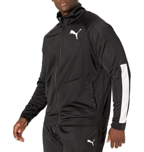 PUMA Big & Tall Contrast Jacket 2.0 Large Tall Black/White 589311-01 - Picture 1 of 8