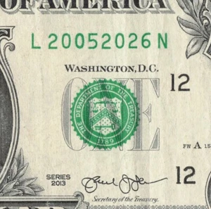 2005 2026 Tombstone Date Note Fancy Serial Number One Dollar Bill - Picture 1 of 12