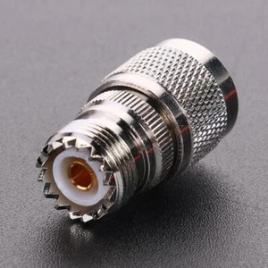 Walkie-Talkie N Type L16 Male Plug to UHF SL-16 PL259 Female Connector Converter - Photo 1/7