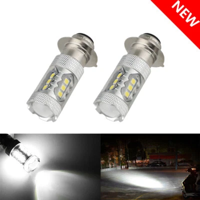 2PC H6 LED Headlight Bulb White Lamp For Yamaha Rhino 700 Raptor YFM660 YFZ450R Foto 1 de 4