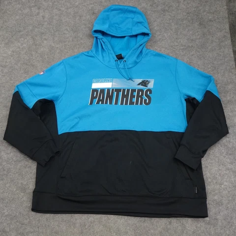 Carolina Panthers Hoodie Mens XXXL 3XL Blue Black Sweatshirt NFL On Field Cover