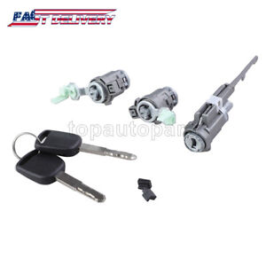 Front Left & Right Door Lock Cylinder w/ 2 Keys For Honda Accord Civic Odyssey