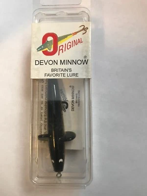 VINTAGE        Original Devon Minnow      2 1/2"       Black / Gold - Image 1 of 4