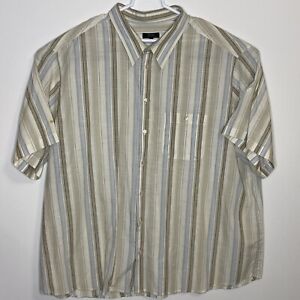 Zanella Men’s 5XB Short Sleeve Button Front Casual Shirt Light Striped