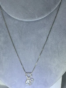 STERLING SILVER DESIGNER CAT PENDANT w CZ & 925 NECKLACE CHAIN - Picture 1 of 3