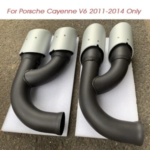 Puntas de escape para tubos silenciadores traseros de acero inoxidable Porsche Cayenne V6 2011-2014 - Imagen 1 de 5