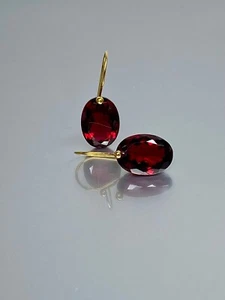 Red Rubi Gemstone Drop/Dangle Earrings 925 Sterling Silver Jewelry For Womens - Picture 1 of 6