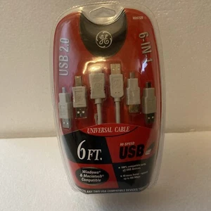 Genuine GE 97920 USB 6 in 1 universal cable 6 foot new 2.0 spec to 480 Mbps - Picture 1 of 4