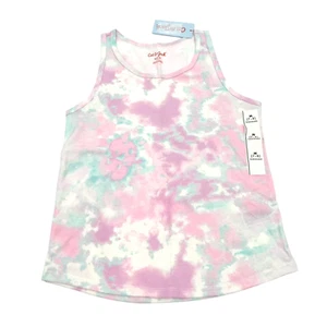 Cat & Jack Girls Size M 7-8 Sleeveless Tank Top Purple Cream Tie Dye - Picture 1 of 7