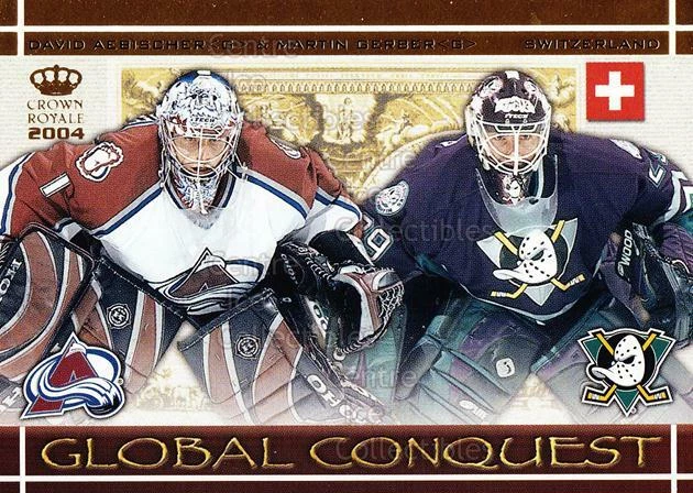 2003-04 Crown Royale Global Conquest #9 David Aebischer, Martin Gerber - Image 1 of 1