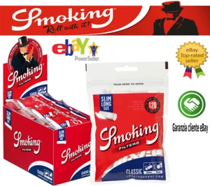 SMOKING FILTRI CLASSIC LUNGO SLIM 6MM XL 22MM BUSTINE 10 X 120 FILTRE - Zdjęcie 1 z 1