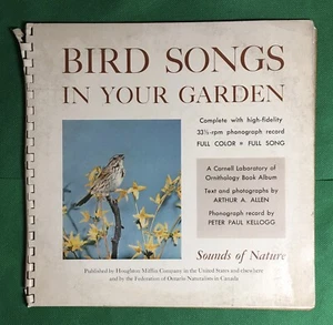 Bird Songs In Your Garden Book & 10” Record Sounds Of Nature Cornell - Imagen 1 de 7