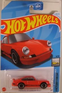 HOT WHEELS #2024-046 Porsche 911 Carrera RS 2.7 - RED, on US long card (NEW) - Picture 1 of 2