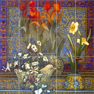 Art Ceramic Backsplash Mural Tulips Tile Decor #191 - Picture 1 of 2