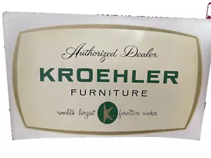 Kroehler Möbel Vintage Werbung Etikett Aufkleber groß 8 x 5 cm Händler - Bild 1 von 6