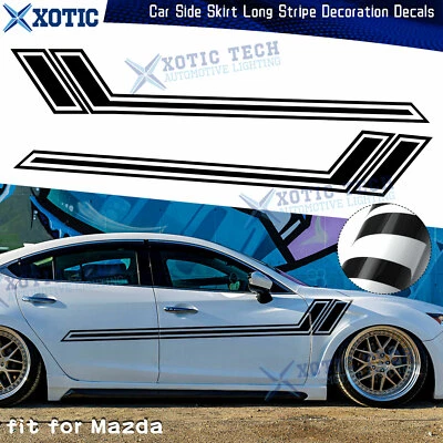 67" Side Skirt Door Black Decal Graphics Vinyl Sticker For Mazda 3 6 MX-5 Miata - Image 1 of 4