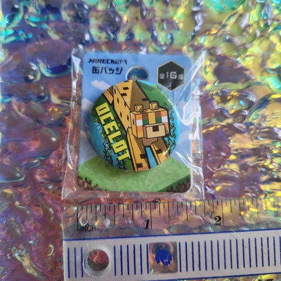 New NWT Minecraft Mini Pin Ocelot Mob Japan Store Pop Shop Can Badge Game Button - Image 1 of 2