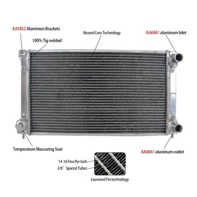 RADIADOR ALUMINIO 80-92 VOLKSWAGEN VW GOLF MK1/2 GTI/SCIROCCO 1.6 1.8 8V MT Foto 1 de 4