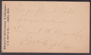 1880er Postkarte Hoyt's German Cologne/E W Hoyt & Co Lowell Massachusetts - Bild 1 von 2