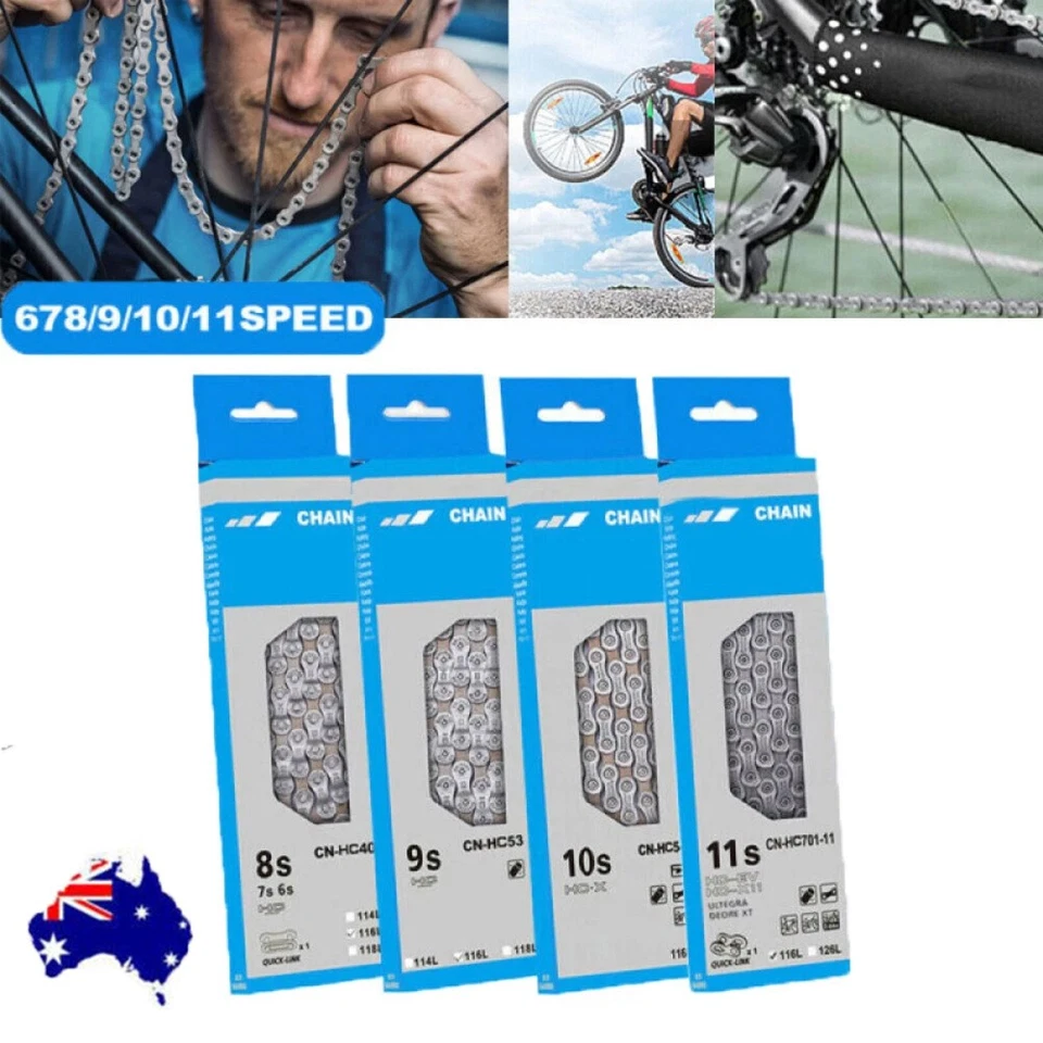 For Shimano 6/7/8/9/10/11 Speed Chain HG53/54/701 Deore MTB Road Bike 116 Link - image 1 of 4