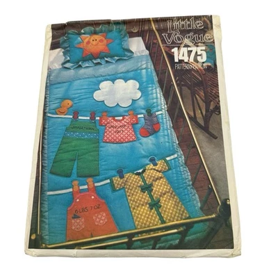 Vintage Little Vogue 1475 Quilt & Pillow Sham Sewing Pattern Size One Size UNCUT - Image 1 of 4