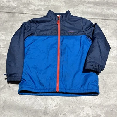 Chaqueta Patagonia Niño Grande Azul Cremallera Completa Reversible Vellón Gorpcore Invierno* Foto 1 de 4