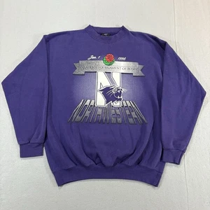 Vintage 90er Northwestern Wildcats Rosebowl Sweatshirt mit Rundhalsausschnitt Herren XL lila USA - Bild 1 von 11