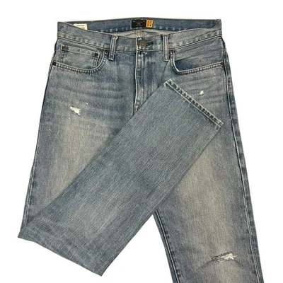 J Crew 484 Jeans Kaihara Denim Mens 31X34 Blue Denim Japanese Fabric Straight - Image 1 of 4