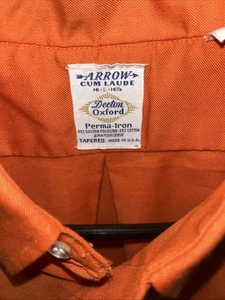 Vintage 60s Arrow Hemd Herren Decton Oxford Sanforized Loop Kragen Atomic Orange USA - Bild 1 von 9
