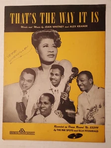 Sheet Music Ella Fitzgerald and the Ink Spots "That's the Way it is" ©1945 - Picture 1 of 2