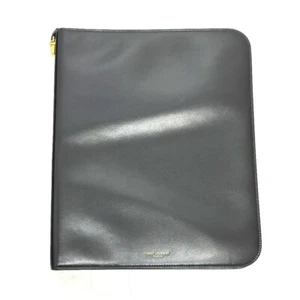 SAINT LAURENT PARIS 326604 logo iPad case Leather Black - Picture 1 of 12