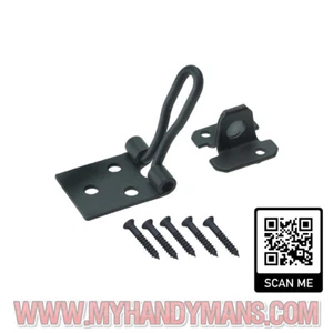 3" Black Japan Wire Hasp & Staple perfect for locking sheds, Hutches and gates - Picture 1 of 1