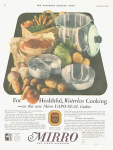 1929 Pot Pans cookware kitchen MIRRO Aluminum vintage PRINT AD food preparation - Picture 1 of 1
