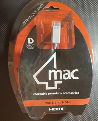 4MAC Mini-DVI To HDMI Display Adapter - Compatible W/ Mini-DVI Enabled Computers - Image 1 of 4