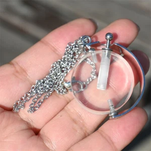 Botella de perfume de cuarzo transparente natural de 1,4" colgante de cristal reiki regalo de curación 1 pieza - Imagen 1 de 10