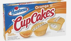 Hostess Orange Cupcakes Pack of 8 Frosted Cream Filled Snack Cakes Rare - Picture 1 of 5