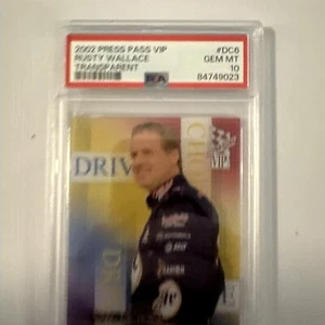 2002 Press Pass VIP Transparent Drivers Choice DC6 Rusty Wallace PSA 10 POP 1 - Picture 1 of 5