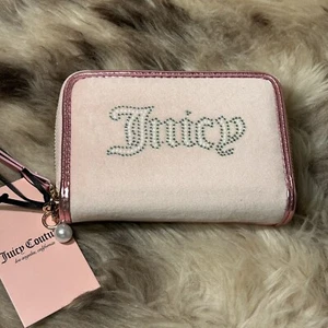 NWT Juicy Couture String Of Pearls Med Double Zip Around Wallet - Pink Diamond - Picture 1 of 5