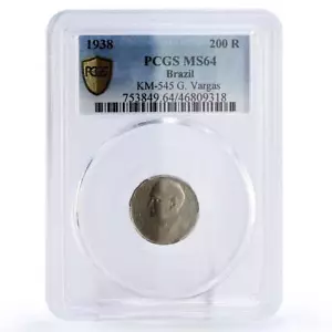 Brazil 200 reis President Getulio Vargas Politics MS64 PCGS CuNi coin 1938 - Picture 1 of 4