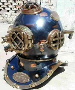 Antique 18" Diving vintage BOSTON MARK V U.S Navy Deep Sea Divers Helmet Replica - Picture 1 of 8