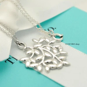 Tiffany & Co. Paloma Picasso Olive Leaf Collar Colgante 17.9" Plata con Bolsa - Imagen 1 de 12